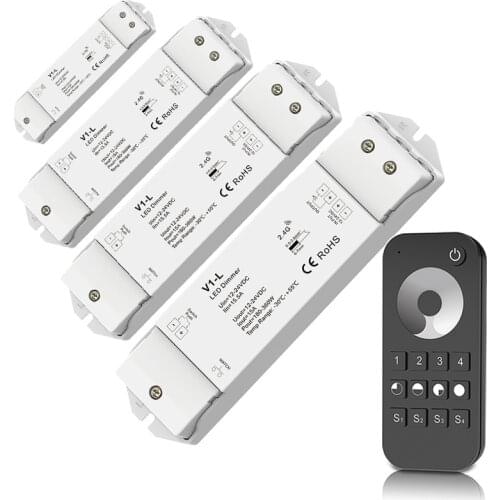 New Led Dimmer 12V/24V 15A Output Receiver V1-L 4 Zone RT6 Wireless RF Touch Remote 3528 5050 Led Single color strip Controller