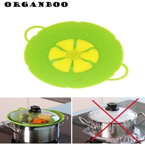 ORGANBOO 1PC Korean kitchen high temperature anti-splash boiling silicone cover silicone home anti-overflow anti-dust pan cover