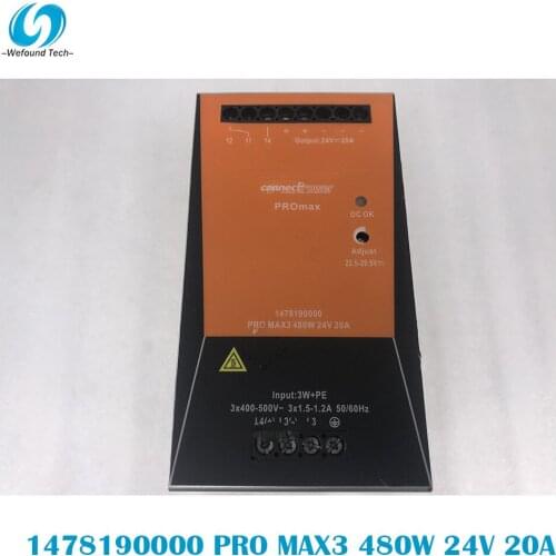 Original Weidmüller 1478190000 PRO MAX3 480W 24V 20A Rail Switching Power Supply Single Phase, 100% Tested BeforeShipment