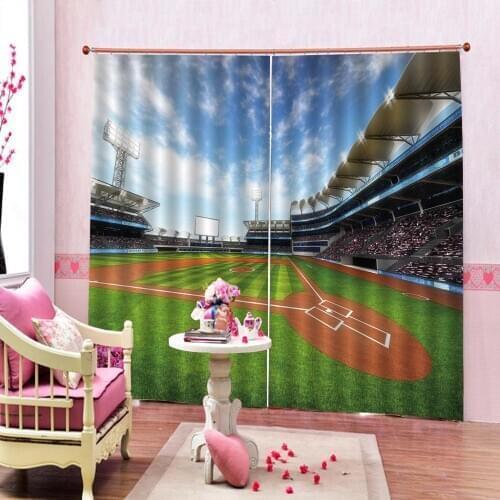 Custom 3D curtains Bedroom Home football field 3d Curtains For Living room kitchen Blackout Curtains