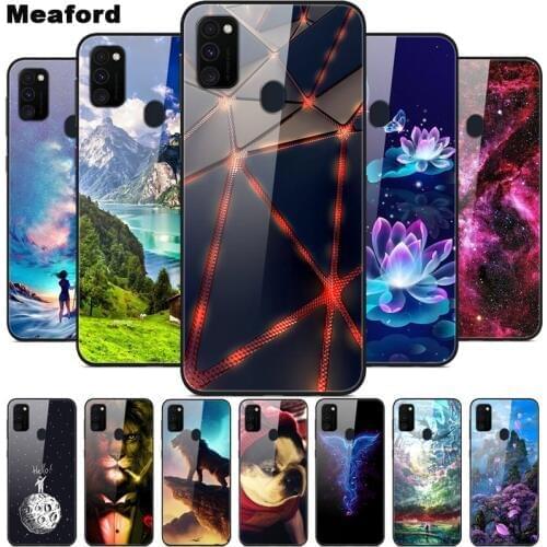 Luxury Cover Case for Samsung M21 Tempered Glass Cover for Samsung M21 M30S Phone Case for Samsung Galaxy M21 M 21 M 30S Coque