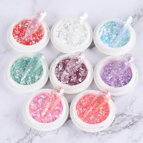 DIY Nail Design 1g Shiny Mermaid Nail Glitter Opal Powder Aurora Yuki Flakes Manicure Mirror Neon Pigment Sequin Accessories