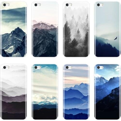 Silicone Phone Case For iPhone 5C 5S SE 5 S Travel Mountain Aesthetic Forest Peak Sky Soft Back Cover For Apple iPhone 4S 4 S