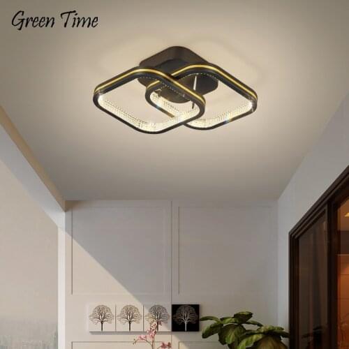 Black&Gold Modern LED Chandelier for Living Room Bedroom Aisle Corridor Light Indoor Chandelier Lamp Home Decor Lighting Lustres