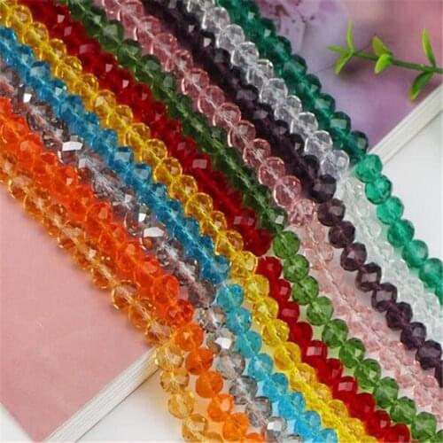 Wholesale Mixed color Glass Austrian Crystal Rondelle faceted Crystal Glass Beads Loose Spacer for Jewelry Making 3mm4mm6mm8mm