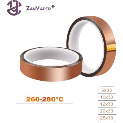 5/10/12/20/25mm x 33m High Temperature Resistant Tape Heat Dedicated Tape Heat Tape for 3D Printer Rapid Printer Reprap Tape