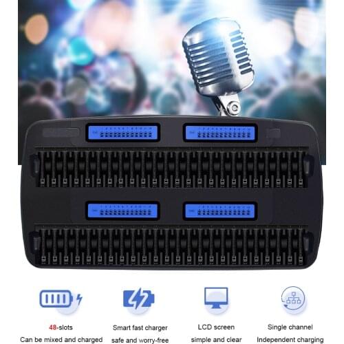 PALO 48 Slot charger For 1.2V AA AAA Ni-MH NiCd rechargeable battery Fast Smart LCD display Intelligent Charger