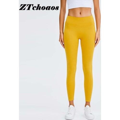 Womens sports pants Naked yoga pants women no awkward high waist hip fitness nine-point pants gym leggings workout leggings