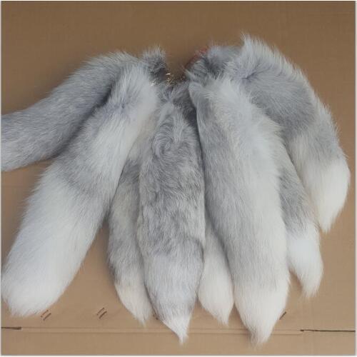 NEW Womens Bag Charm Tail keychain Long Fox Fur Tail Handbag Trinket Pendant Accessories Furry Charm for Bags car Key Chains