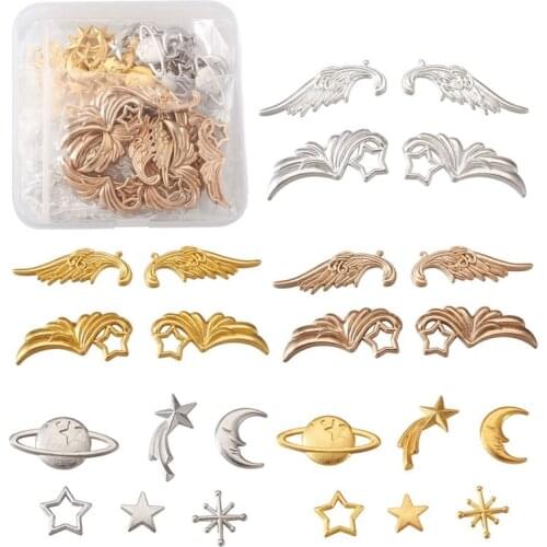 120pcs Zinc Alloy Cabochons Links Cabochon Enamel Settings for DIY Crystal Epoxy Resin Material Filling Jewelry Making Finding