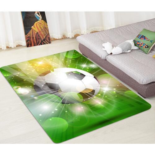 3D Football Carpet Area Rugs Memory Faom Crystal Velvet Smooth Carpet Boys Kids Room Play Mat Big Home Living Room Carpets