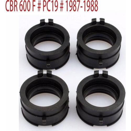 4X Interface Carburetor Intake outlet Manifold Adapter Insulator Carb Boots set for Honda CBR600F # PC19# 1987 1988 CBR 600 F