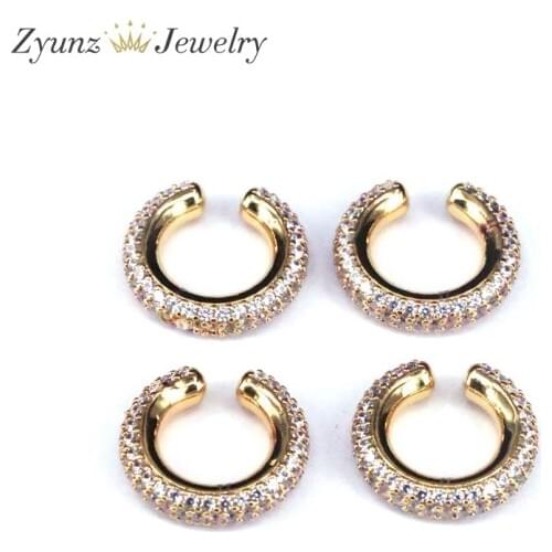 5 Pairs, Stackable CZ Ear Cuff Jewelry Clip-on Earrings No Piercing Gold Color Earcuff Cricle Hoop CZ Ear Cuff Jewelry