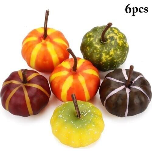 6PCS Halloween Pumpkin Simulated Decorative Cute Mini Pumpkin Small Artificial Pumpkin Photo Props Festival Party Decoration