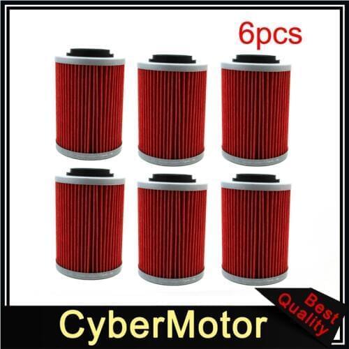 6x Oil Filter For SKI DOO SKANDIC V-800 RENEGADE 800 BOMBARDIER DS650