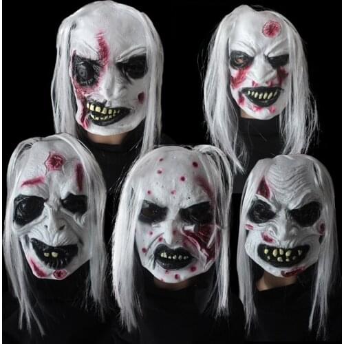 White Hair Festival Death Man Nail Headgear Scuishies Halloween Cospaly Ghost Scary Mask Novelty & Gag Jokes Adult Prank Toys