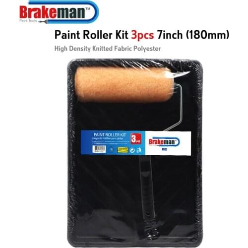 Brakeman 3 Piece Kit 7 inch Paint Roller Tray for Wall Painting 5 wire frame set Home Supplies House Interior Painting Tools