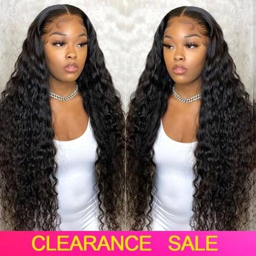 Brazilian Deep Wave 4x4 Closure Wigs Pre plucked Lace Closure Human Hair Wigs For Women 150% Remy Deep Wave Lace Closure Wigs