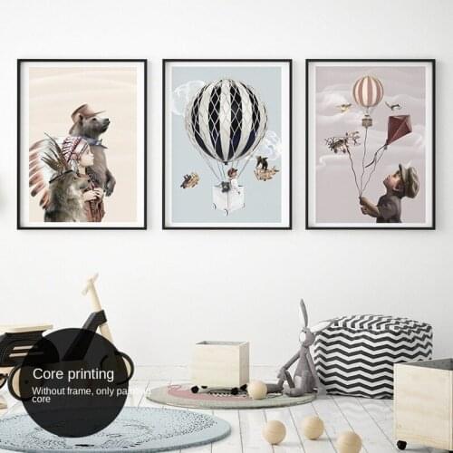 Nordic Style Bedroom Decorative Picture Core Printing Modern Simple Childrens Room Hanging Art Micro Spray Photo Painting