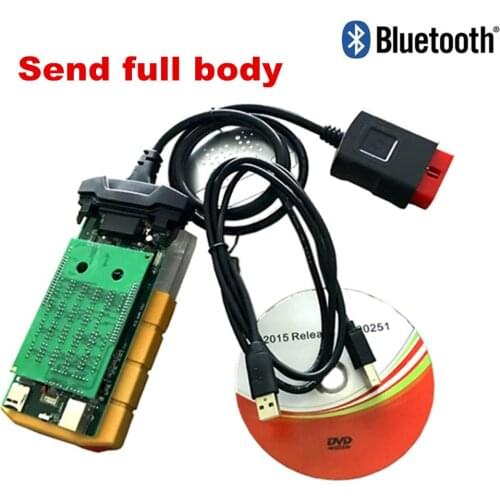 Gold shape NEW VCI 2017.R3 new software VD DS150E with bluetooth for delphis obd2 diagnostic tool car truck scanner with usb