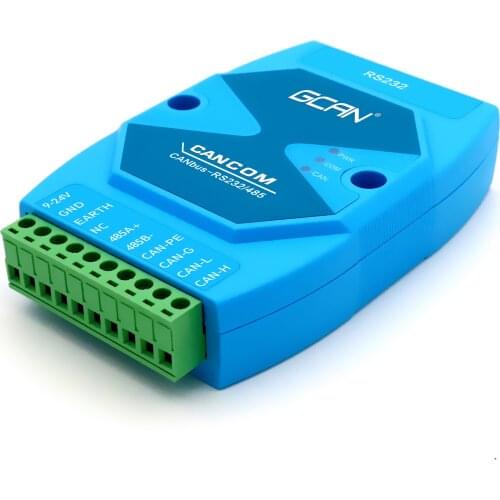 GCAN-207 CAN-RS232 RS485 interface CAN-Bus converter CAN to serial port adapter CAN-COM +9 ~ 30V DC communication module