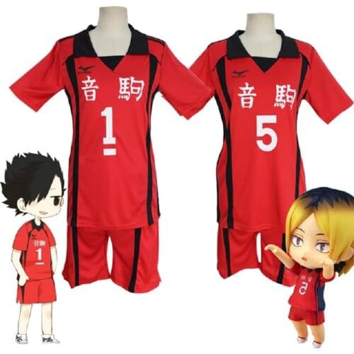 Haikyuu!! Nekoma High School No.1 Kuroo Tetsurou No.5 Kenma Kozume Cosplay Costume Haikyuu Jersey Sportswear Uniforms Wigs