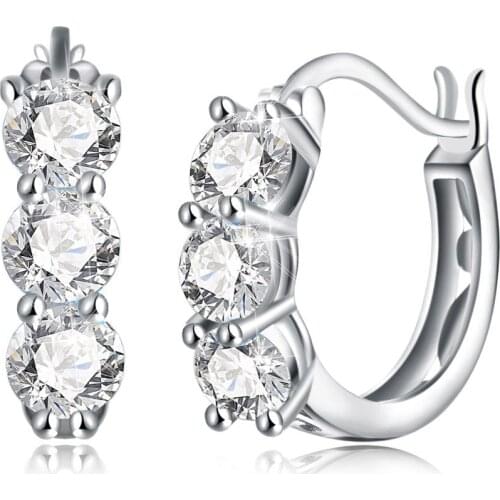 Monemel Swarovski Crystals Pierced Earring Hoop Gift for Women Mothers Day Special Trendy