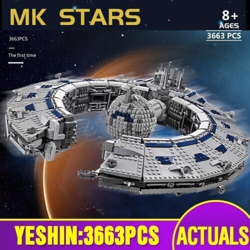 MOC Star Plan Toys Compatible With MOC-13056 Lucrehulk Star Control Ship Model Building Blocks Bricks Kids Christmas Toys Gift