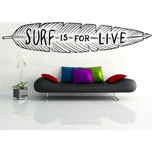Surfing Wall decal Quote Aloha Wave Surf rider Ocean Slip Surf school Water Surf board Wall Sticker Room Decor Vinyl Decal B257