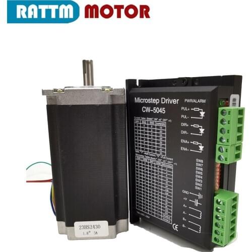 Nema 23 stepper motor with encoder 23HS2430 112mm 425 Oz-in, 3A with CW5045 Stepper motor driver