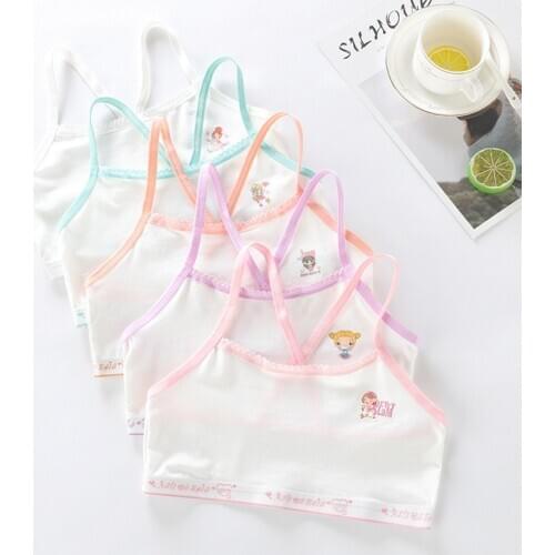 Teenage Underwear For Girls Children Cotton Cross Strap Training Bra Teenage Soft Breathable Underwear Puberty Clothing