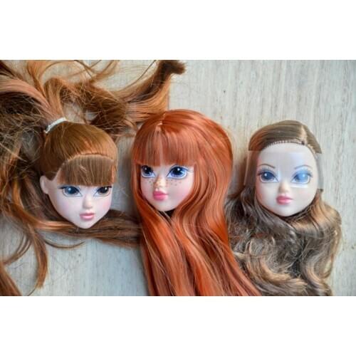 New doll head with dark brown curly hair accessories For Dolls DIY Mix-Style Girl Toy fashion