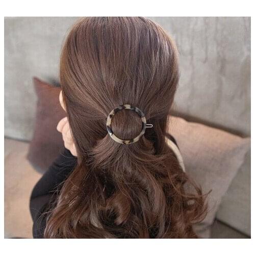 2019 new arrival Women Girls resin acrylic Hair Clips Circle Hairpins Holder accessories holders F4661