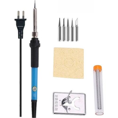 New Adjustable Temperature Electric Soldering Iron 220V 60W Welding Solder Rework Station Heat Pencil Tips Repair Tool
