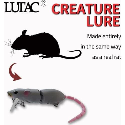 Lutac Wholeslae Plastic Mouses Lure Rat Bass With Hook Fishing Tackle Minnow Jointed Bait