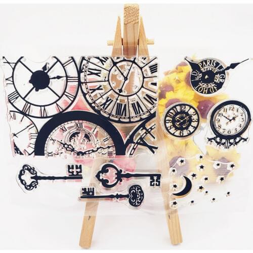 PANFELOU 11*16cm Magic clockTransparent Silicone Rubber Clear Stamps cartoon for Scrapbooking/DIY Easter wedding album