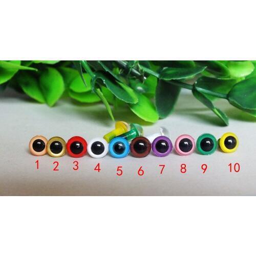 Free shipping wholesale(100pcs/lot) 5mm Plastic safety eyes for toys Multicolor plush animal eye for dolls