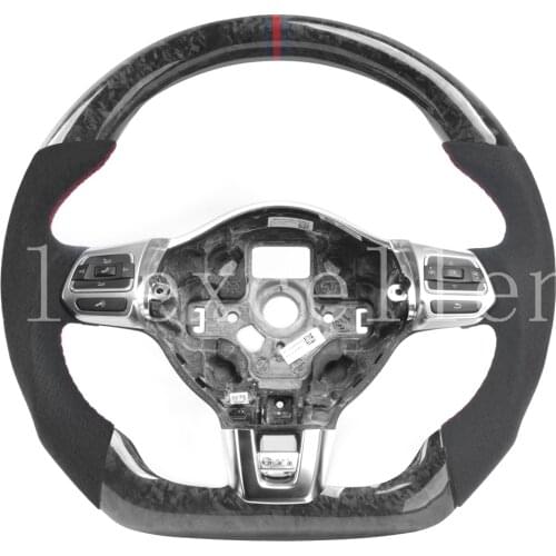 Suitable For Volkswagen Golf GTI Forged Carbon Fiber + Alcantarar Steering Wheel For VW Golf 6 R Golf GTI Assembly