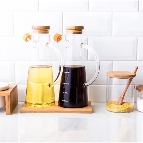 Transparent Glass Oil Bottle Household Leak-Proof Soy Sauce Bottle Vinegar Bottle Kitchen Tool Soy Sauce Vinegar Container