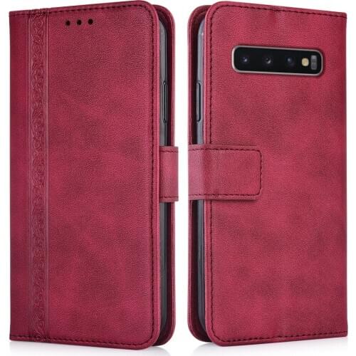 Luxury Flip Wallet Leather Case for Samsung Galaxy S10+ S10 Plus Magnetic Book Protect phone back Cover