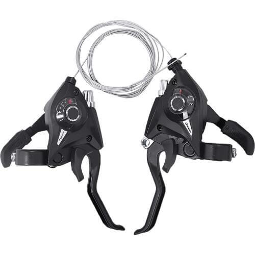 1Pair MTB Mountain Bike Bicycle 3x7 Speed Derailleurs Shifter Brake Levers Compatible 21-23mm Mountain Bikes Shifter brake