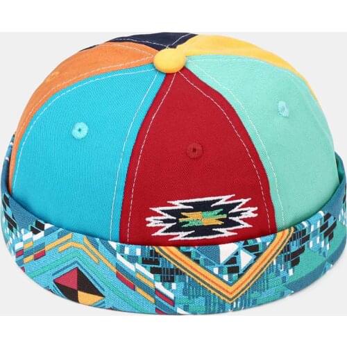 Women & Men 6 color Stitching Outdoor Leisure Hat Beanie Landlord Cap Skull Cap High Quality Landlord Cap Adjustable New Spring