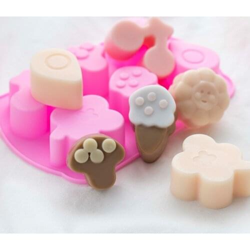 Silicone Soap Mold diy Handmade Craft 3D Soap Mold Silicone Rectangular 6 Forms Soap Molds For Soap Making