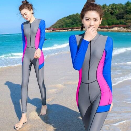 Outdoor diving one-piece long-sleeved wetsuit swimsuit surf sunscreen student conservative jellyfish suit