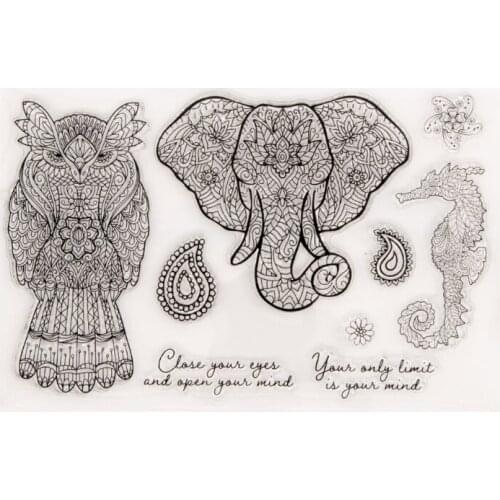 Elephant Owl Silicone Clear Seal Stamp DIY Scrapbooking Embossing Photo Album Decorative Paper Card