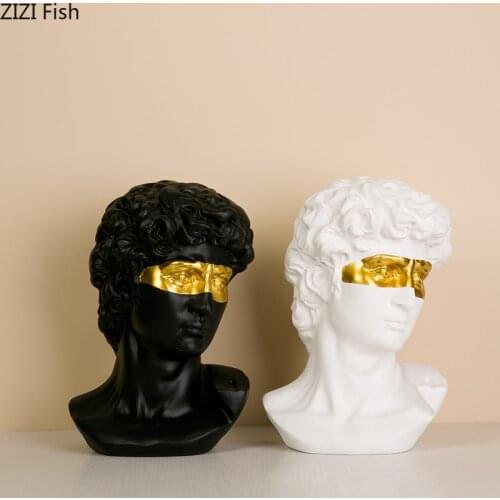 Simplicity David Statue Ornaments Portrait Figurines Character Resins Sculpture Living Room Decoration Figures Furnishings