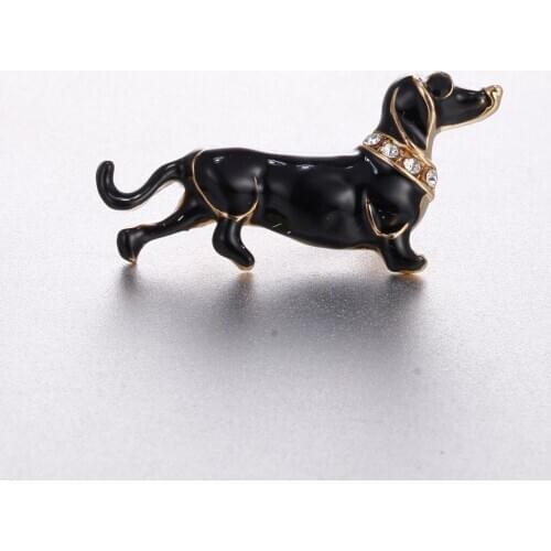 Rhinestone Dachshund Dog Animals Badges Brooch Pins Clothes Decoration Brooch