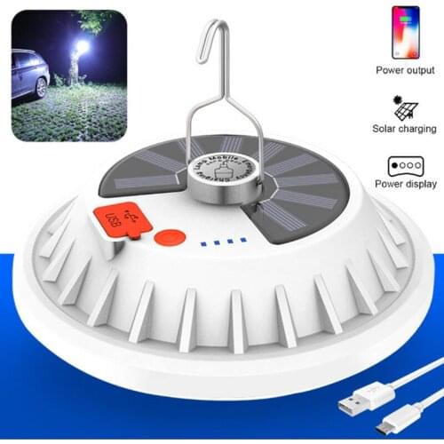 Super Bright LED Solar Light Solar Lamp Energy Flying Saucer Tent Lamp Remote Control Power Failure Emergency Lamp Camping Lamp