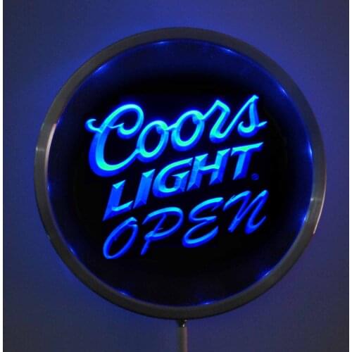 Rs-0027 Coors Light OPEN LED Neon Round Signs 25cm/ 10 Inch - Bar Sign with RGB Multi-Color Remote Wireless Control Function