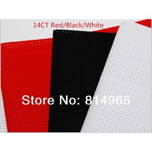 Cross Stitch Fabric 14 Count 150X50cm Aida Cloth White/Red/Black Best Quality Free Shipping